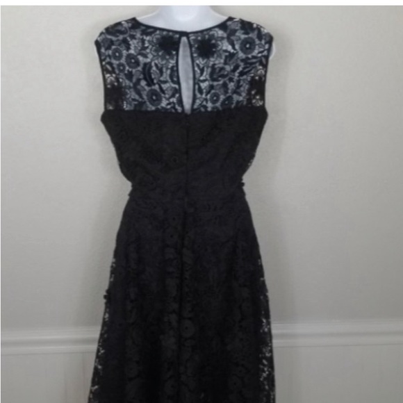 Milly Size 8 Black Lace Overlay Fit and Flare dress size 8 LBD - Picture 15 of 15